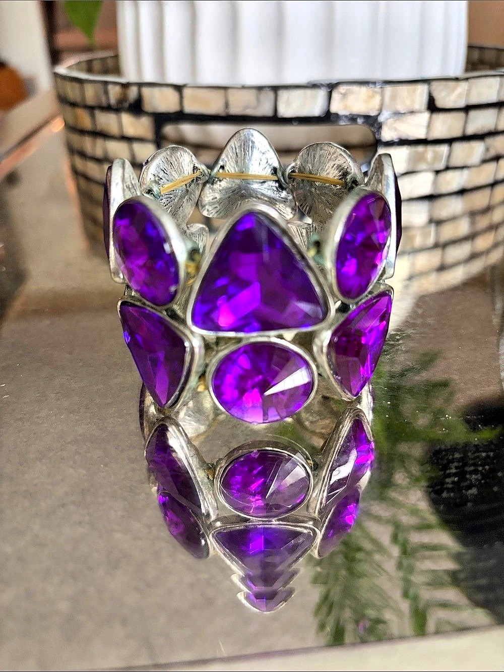 Purple Stretch or open cuff-style Costume Bracelet